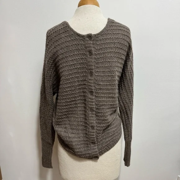 Vintage Moda International Reversible Sweater Women Medium Twist Button Wool Moh - Picture 5 of 13